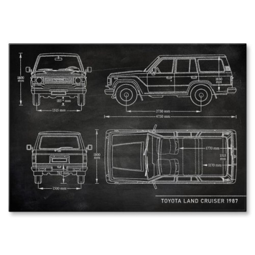 Toyota Land Cruiser Samochód Auto Motoryzacja Patent Slate