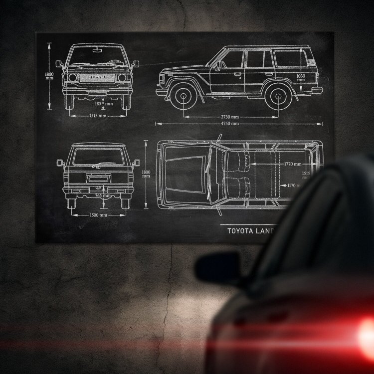 Toyota Land Cruiser Samochód Auto Motoryzacja Patent Slate