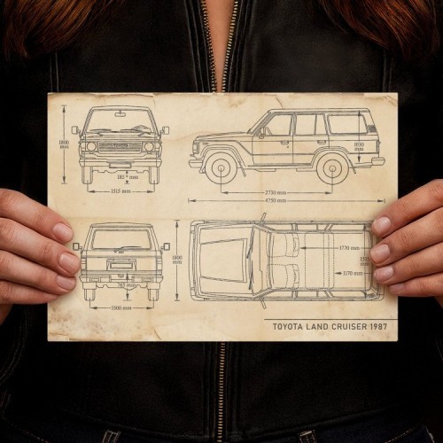Toyota Land Cruiser Samochód Auto Motoryzacja Patent Retro
