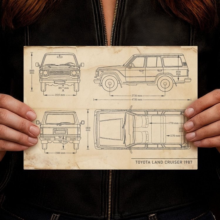 Toyota Land Cruiser Samochód Auto Motoryzacja Patent Retro