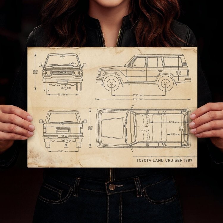 Toyota Land Cruiser Samochód Auto Motoryzacja Patent Retro