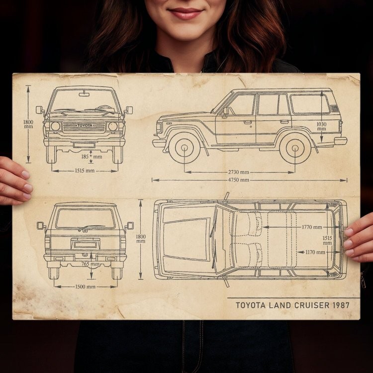 Toyota Land Cruiser Samochód Auto Motoryzacja Patent Retro