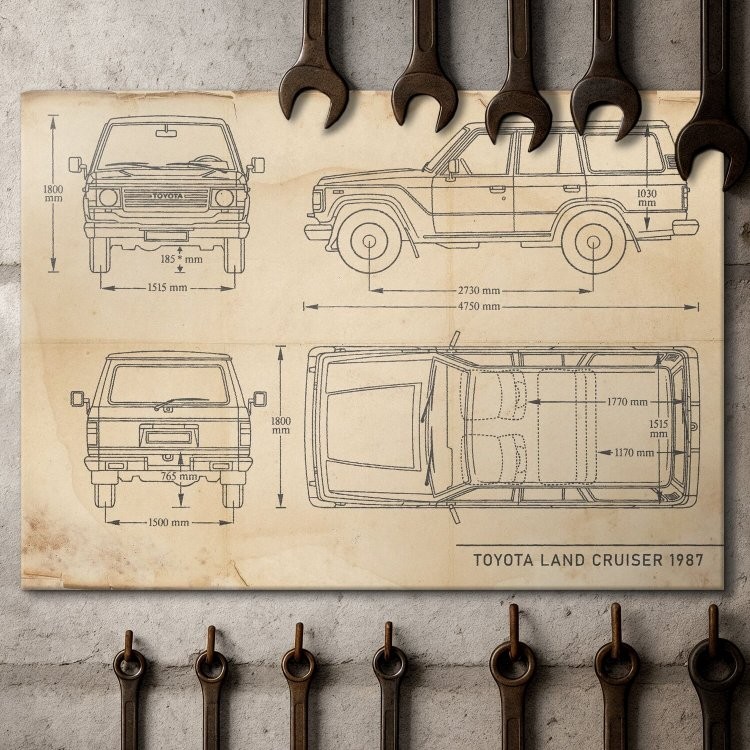 Toyota Land Cruiser Samochód Auto Motoryzacja Patent Retro