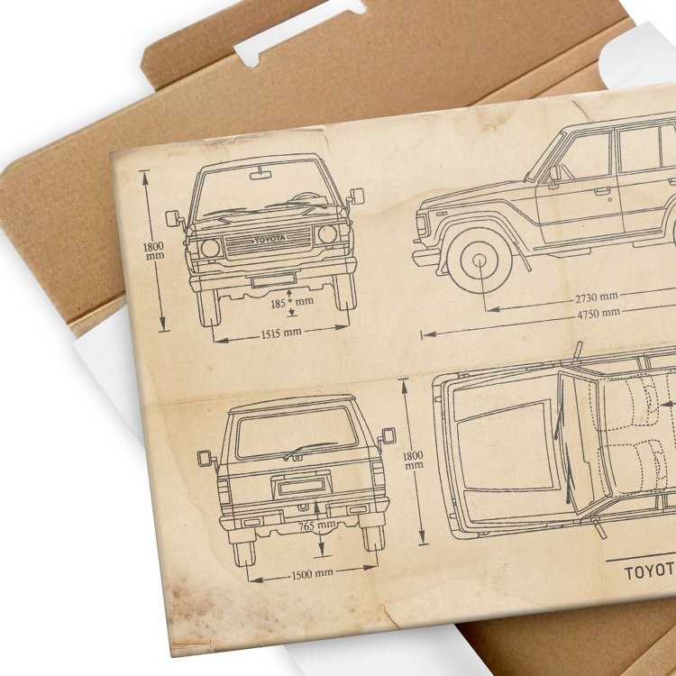Toyota Land Cruiser Samochód Auto Motoryzacja Patent Retro