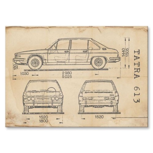 Tatra 613 Samochód Auto Motoryzacja Patent Retro