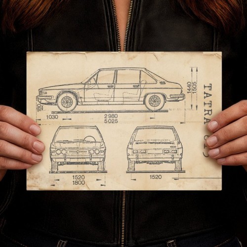 Tatra 613 Samochód Auto Motoryzacja Patent Retro