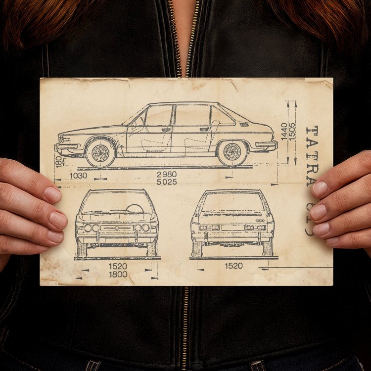 Tatra 613 Samochód Auto Motoryzacja Patent Retro