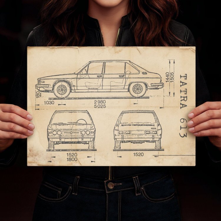 Tatra 613 Samochód Auto Motoryzacja Patent Retro