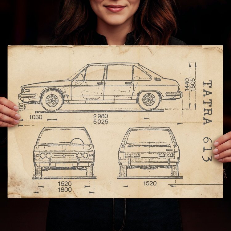 Tatra 613 Samochód Auto Motoryzacja Patent Retro