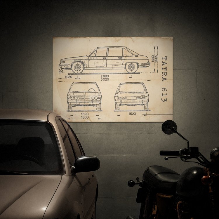 Tatra 613 Samochód Auto Motoryzacja Patent Retro