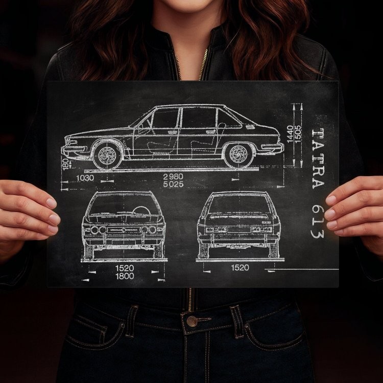 Tatra 613 Samochód Auto Motoryzacja Patent Slate
