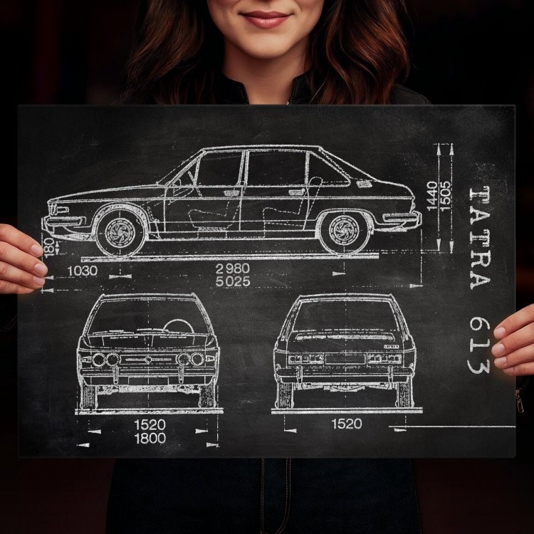 Tatra 613 Samochód Auto Motoryzacja Patent Slate
