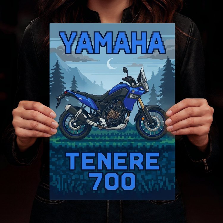 Yamaha Tenere 700 Retro Pixel Art
