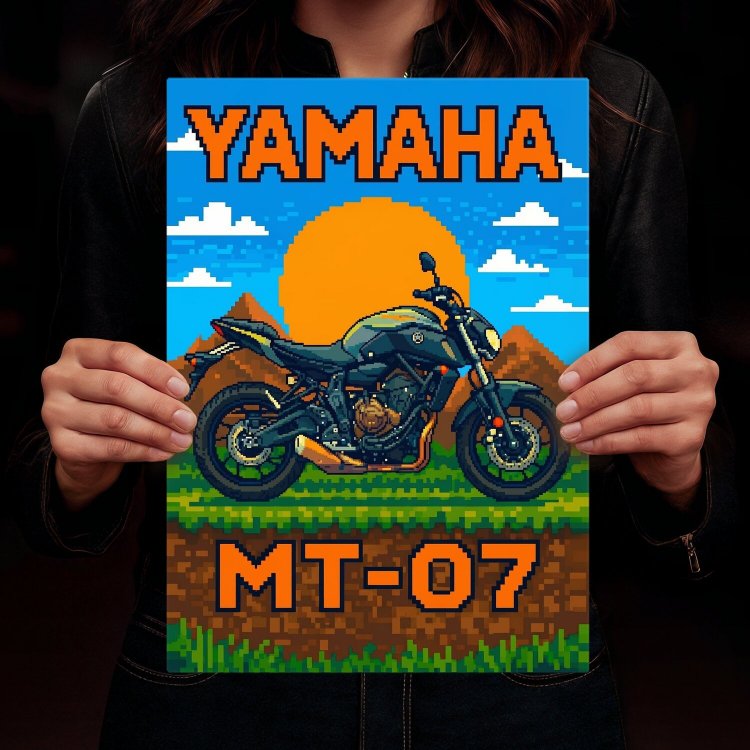 Yamaha MT-07 Retro Pixel Art