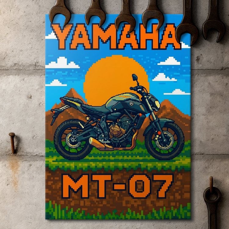 Yamaha MT-07 Retro Pixel Art