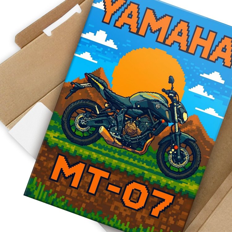 Yamaha MT-07 Retro Pixel Art