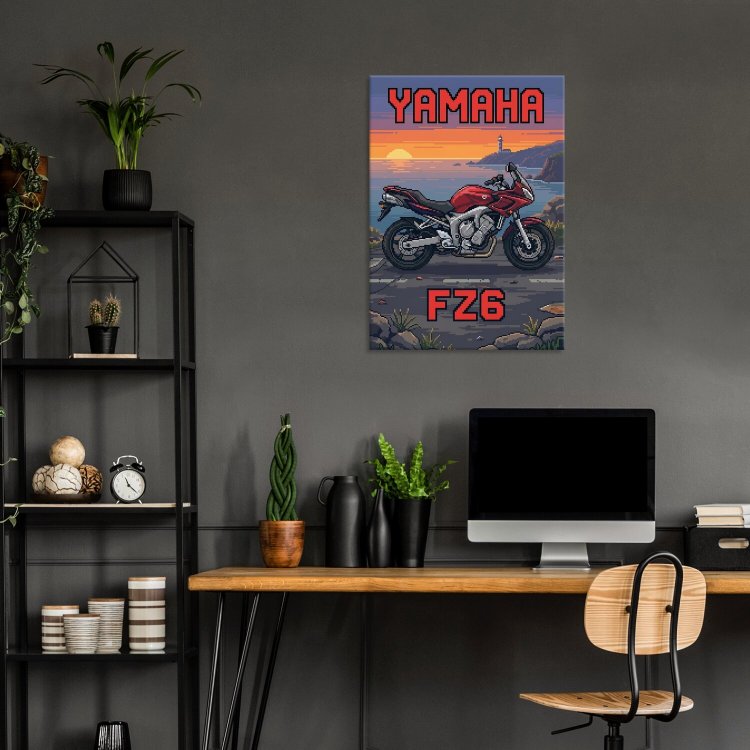 Yamaha FZ6 Fazer Retro Pixel Art