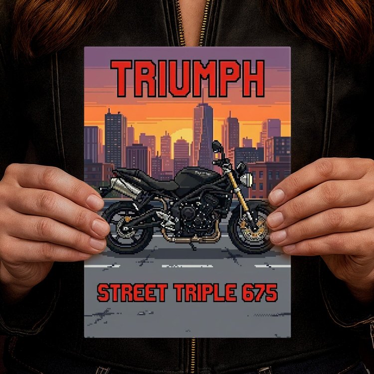 Triumph Street Triple 675 Retro Pixel Art