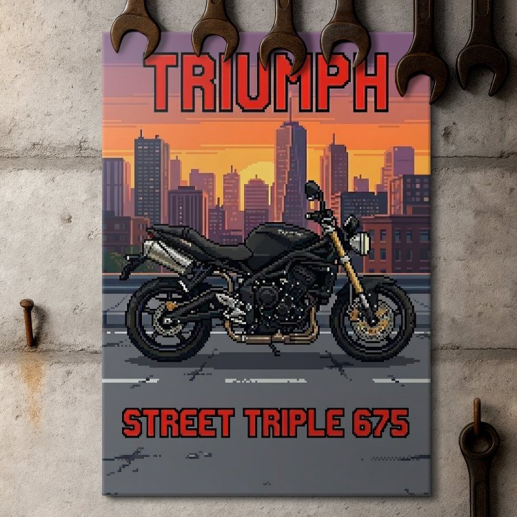 Triumph Street Triple 675 Retro Pixel Art