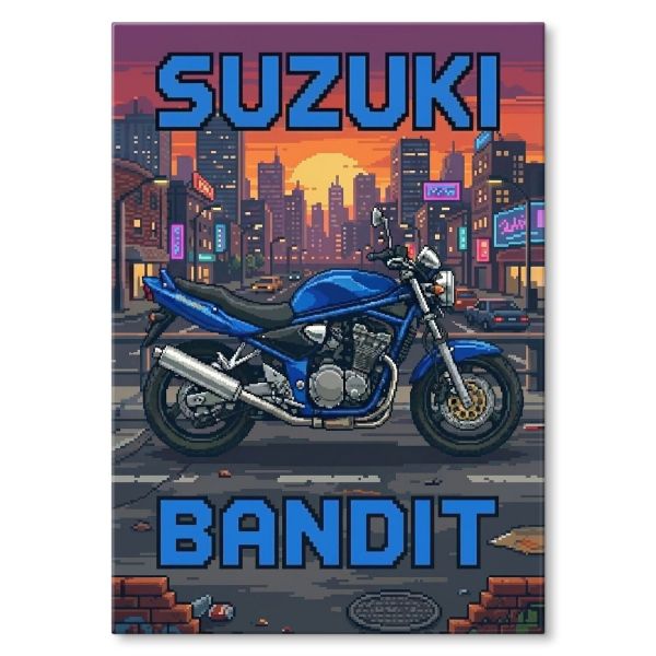 Suzuki Bandit 600 Retro Pixel Art