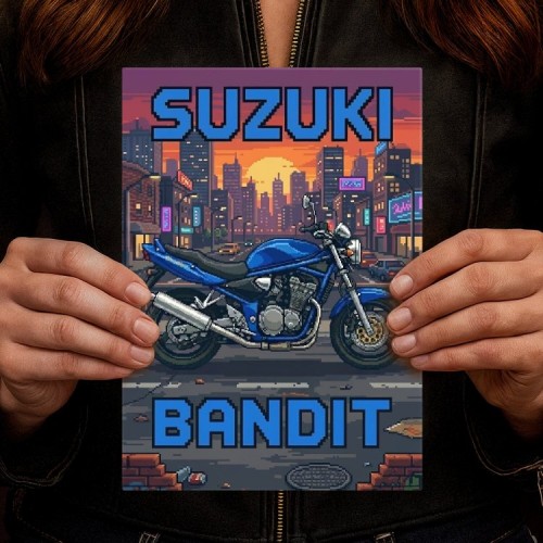 Suzuki Bandit 600 Retro Pixel Art