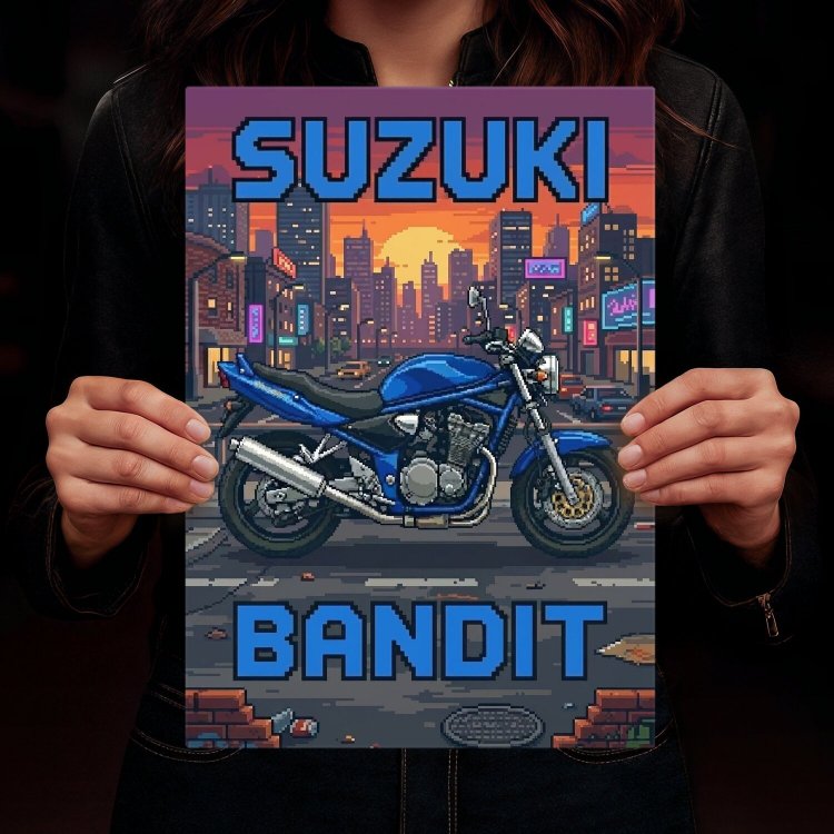 Suzuki Bandit 600 Retro Pixel Art