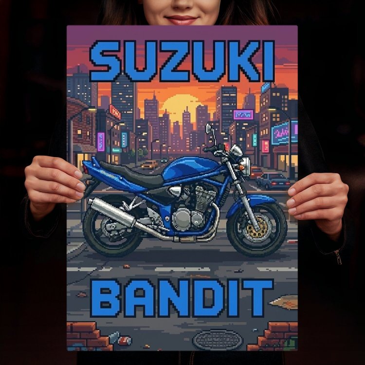 Suzuki Bandit 600 Retro Pixel Art