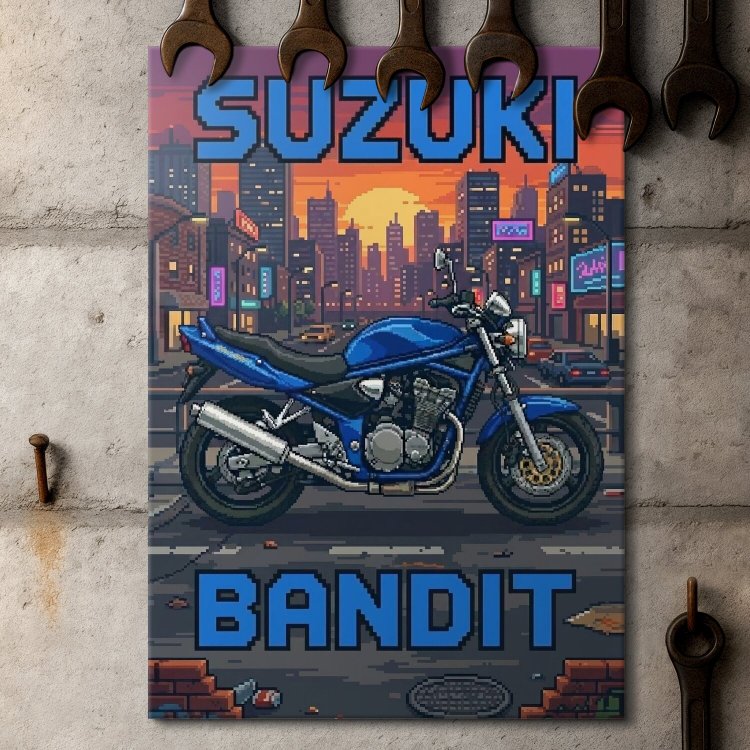 Suzuki Bandit 600 Retro Pixel Art