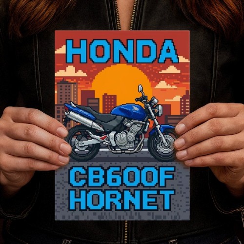 Honda CB600F Hornet Retro Pixel Art