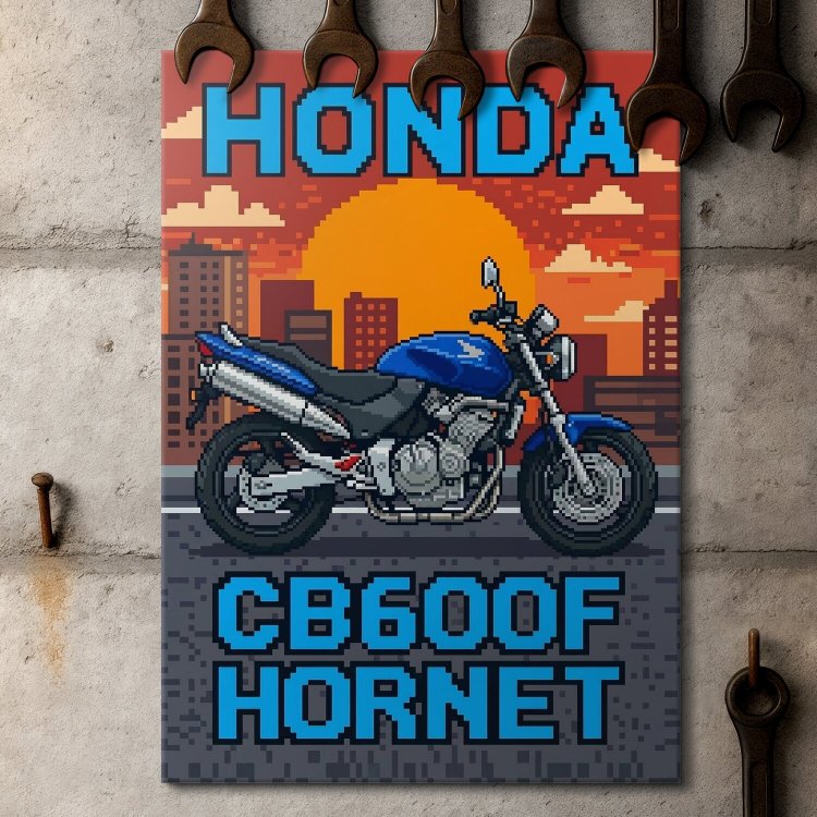 Honda CB600F Hornet Retro Pixel Art