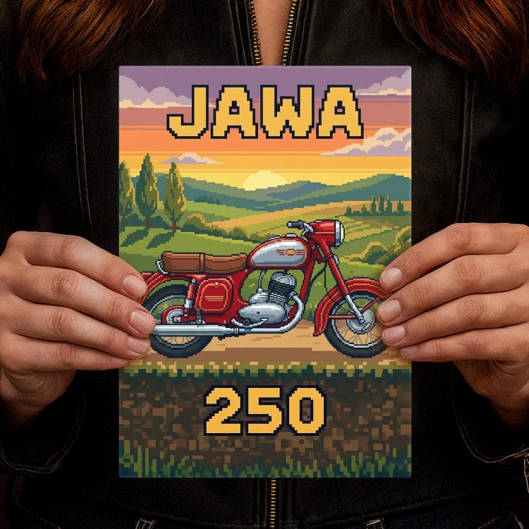 Jawa 250 Retro Pixel Art