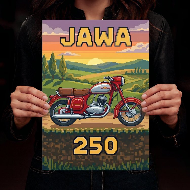 Jawa 250 Retro Pixel Art