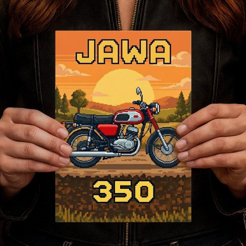 Jawa 350 Retro Pixel Art
