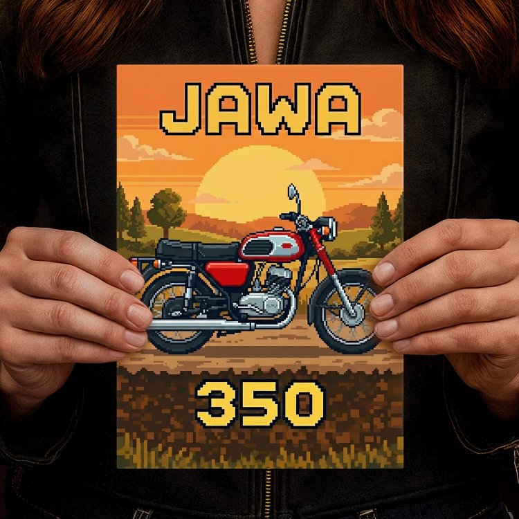Jawa 350 Retro Pixel Art