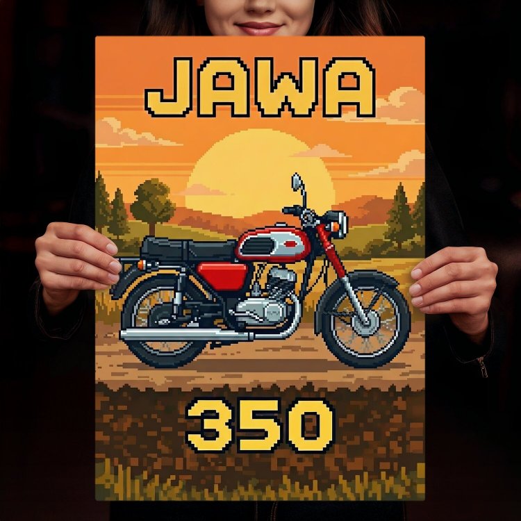 Jawa 350 Retro Pixel Art