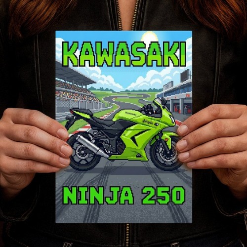 Kawasaki Ninja 250 Retro Pixel