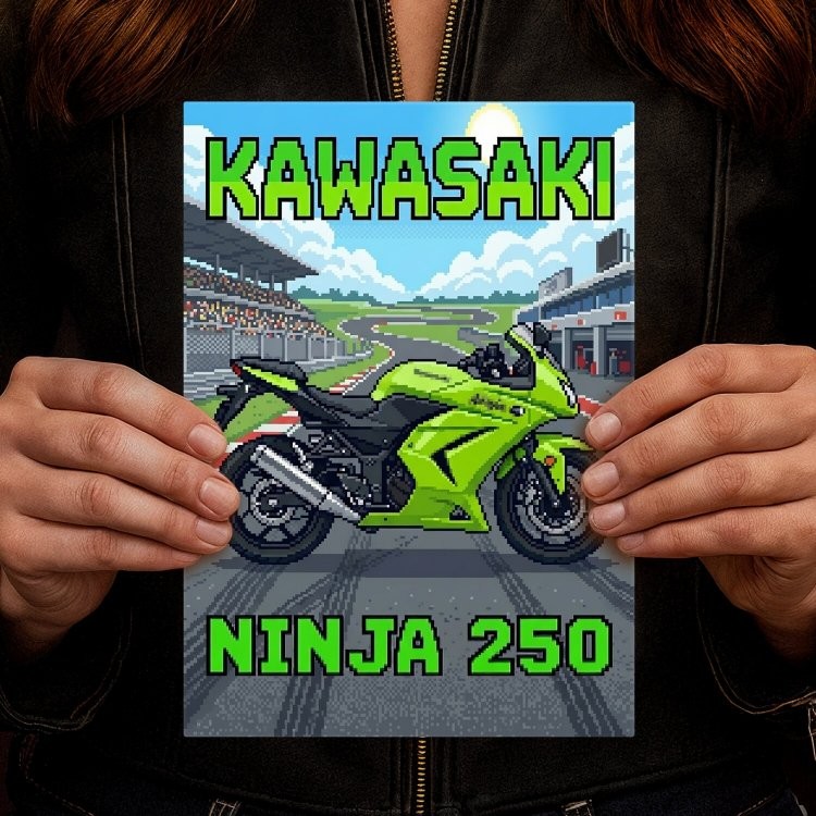 Kawasaki Ninja 250 Retro Pixel