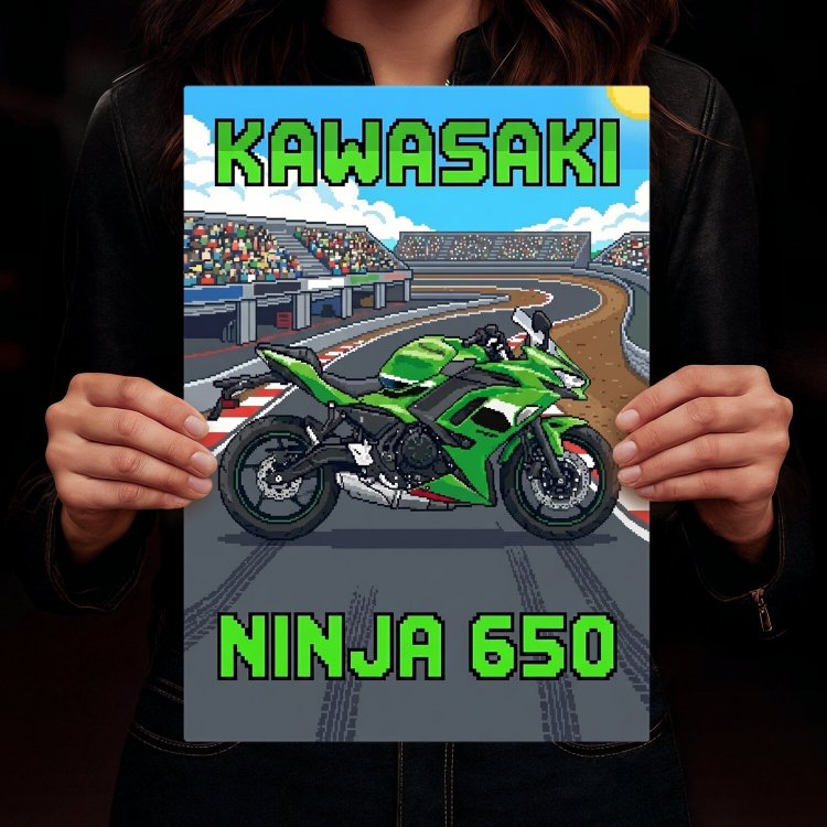 Kawasaki Ninja 650 Retro Pixel