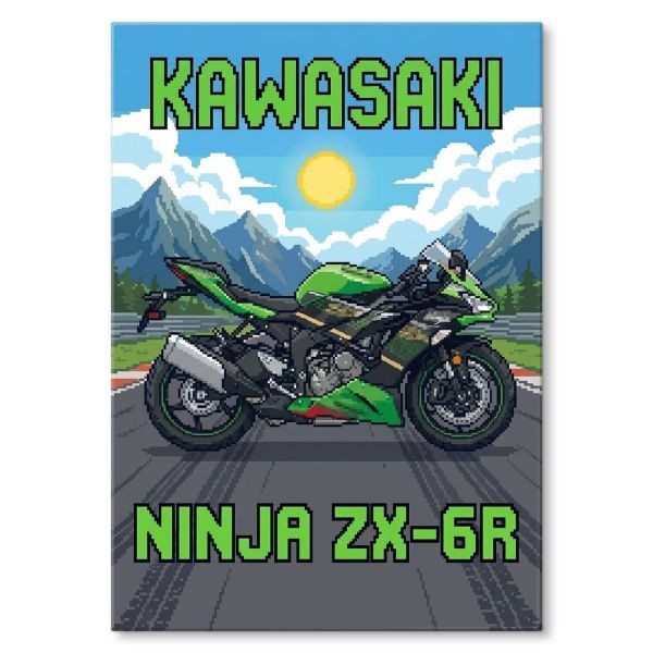 Kawasaki Ninja ZX-6R Retro Pixel