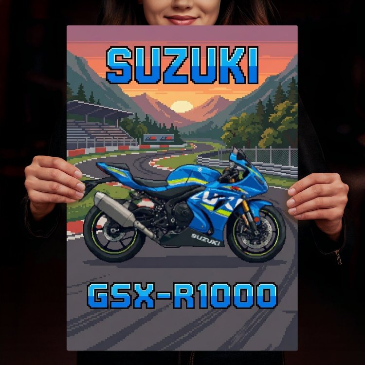 Suzuki GSX-R1000 Retro Pixel