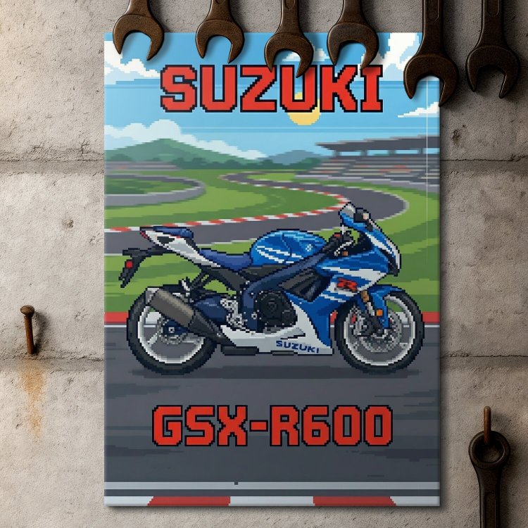 Suzuki GSX-R600 Retro Pixel