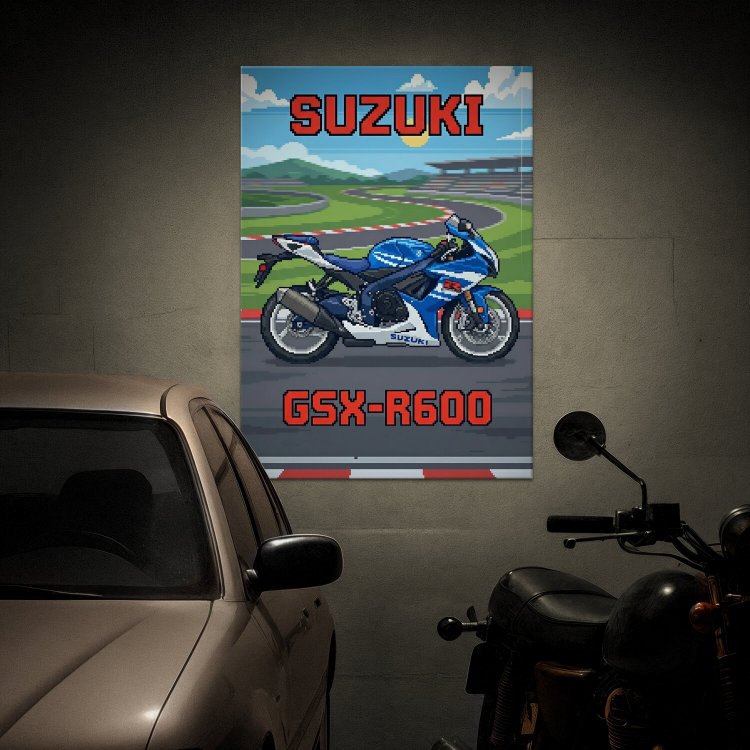 Suzuki GSX-R600 Retro Pixel