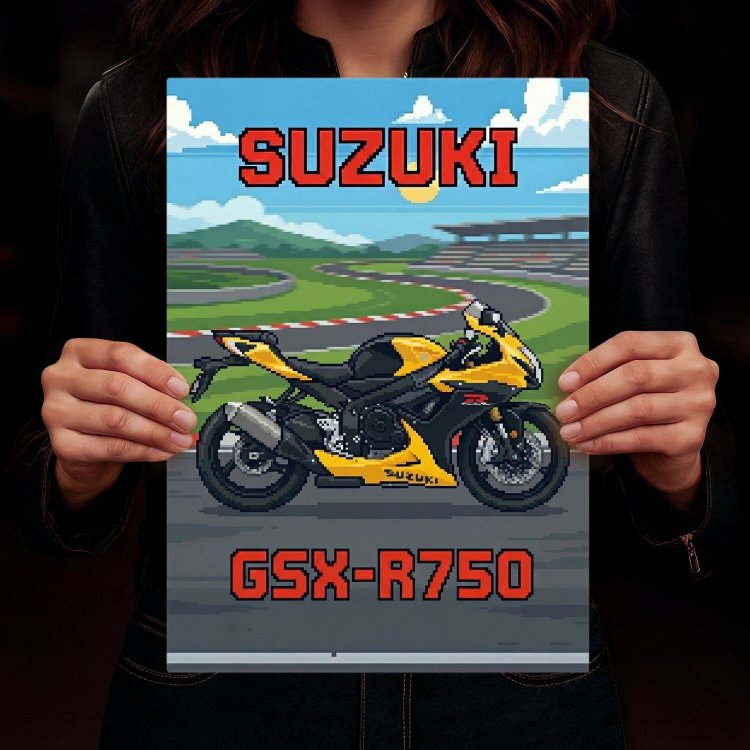 Suzuki GSX-R750 Retro Pixel