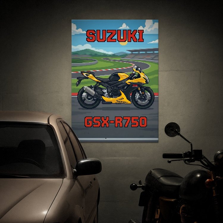 Suzuki GSX-R750 Retro Pixel