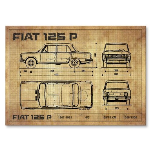 Fiat 125p drawing