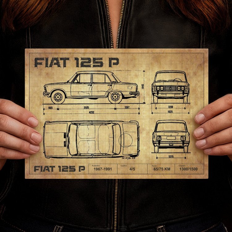 Fiat 125p drawing