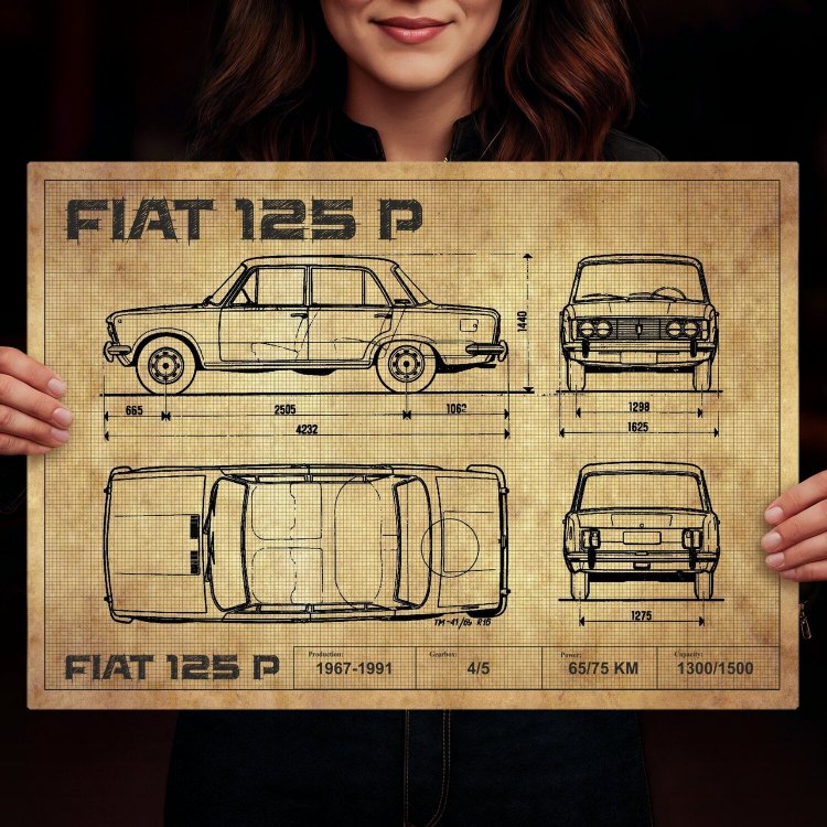 Fiat 125p drawing