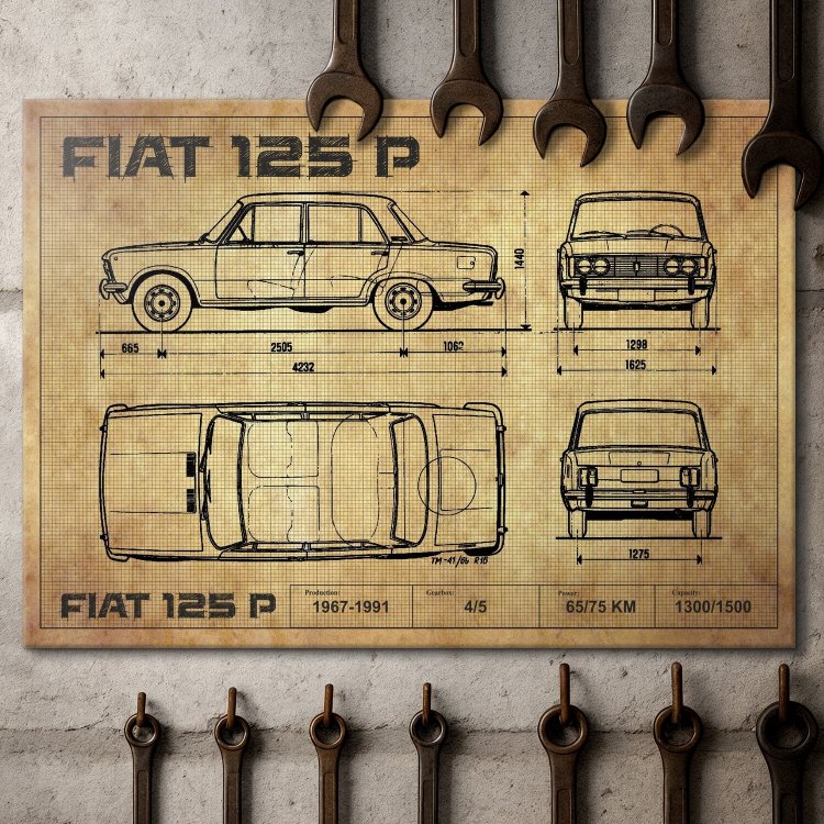 Fiat 125p drawing