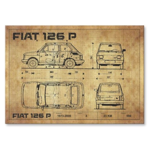 Fiat 126p drawing