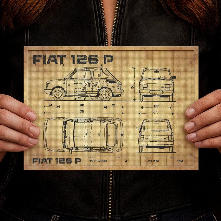 Fiat 126p drawing